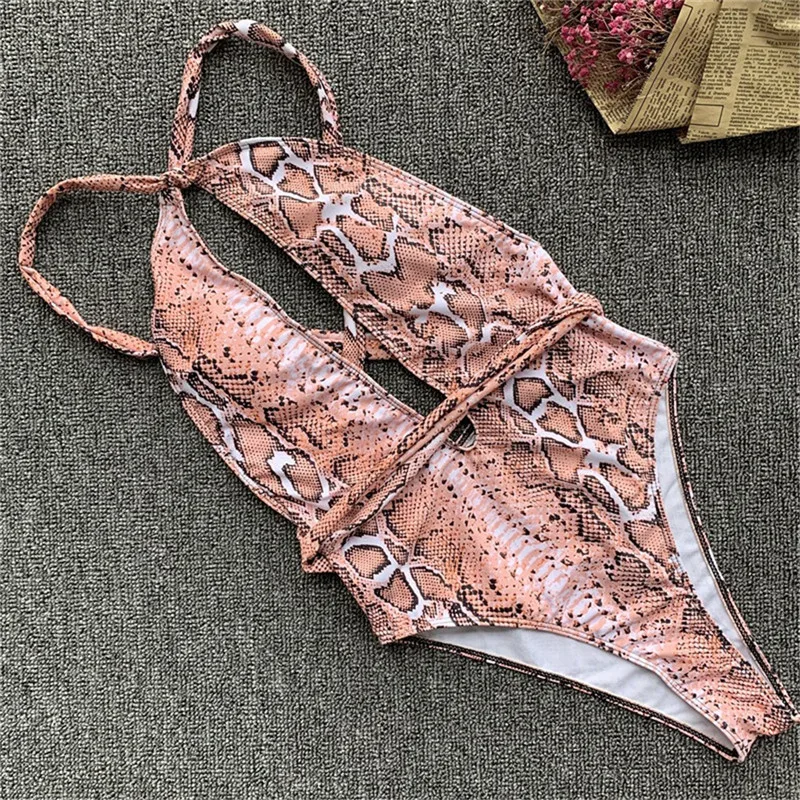 Женский купальник бикини с пуш-апом и принтом в виде змеи лето 2019 | Женская одежда