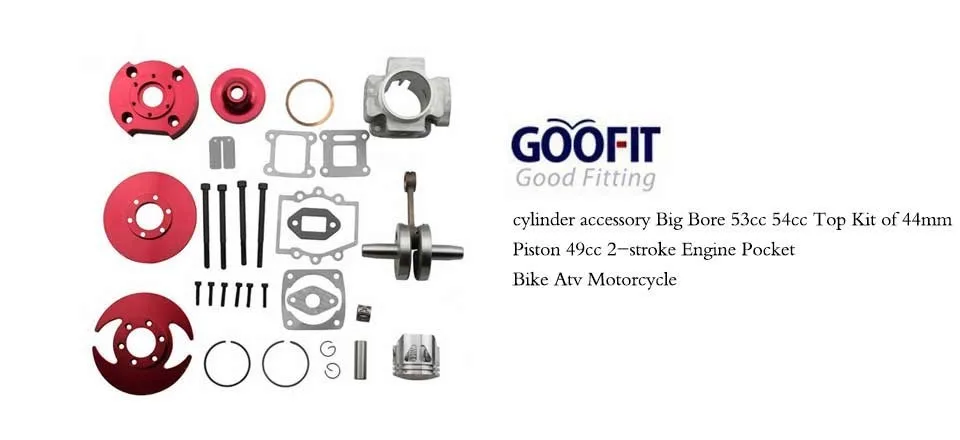 GOOFIT красный 44 мм Аксессуар гонки большого диаметра 53cc 54cc Топ влево/вправо комплект поршневых 49cc 2-х тактный двигатель карманный велосипед Байк ATV мотоцикла Group-5