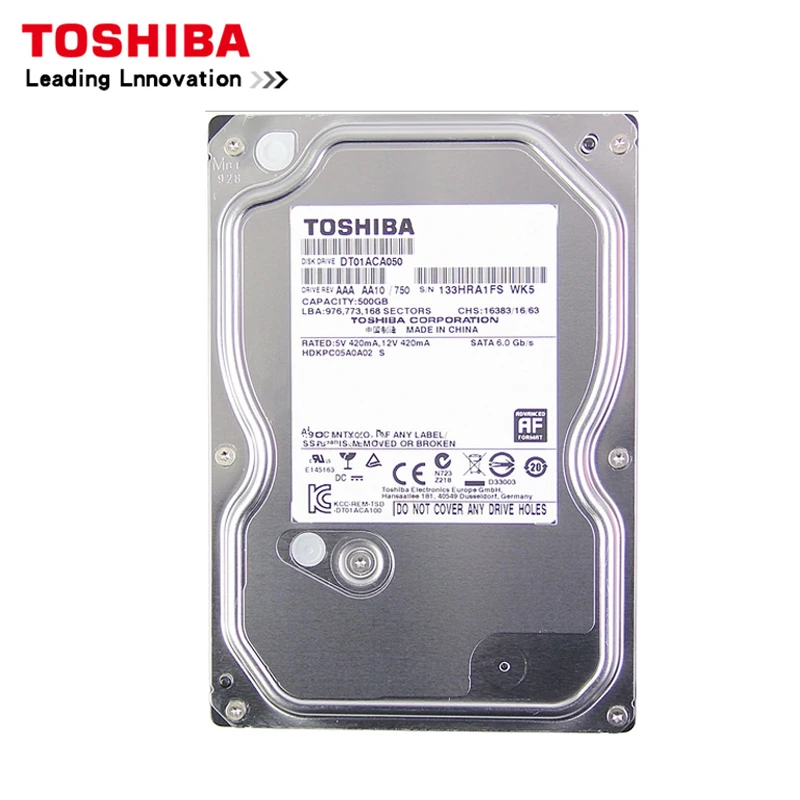 Оригинальный Жесткий Диск Toshiba 500G DT01ACA050 SATA 3 0 7200 об/мин 32 МБ кэш 5 дюйма внутренний