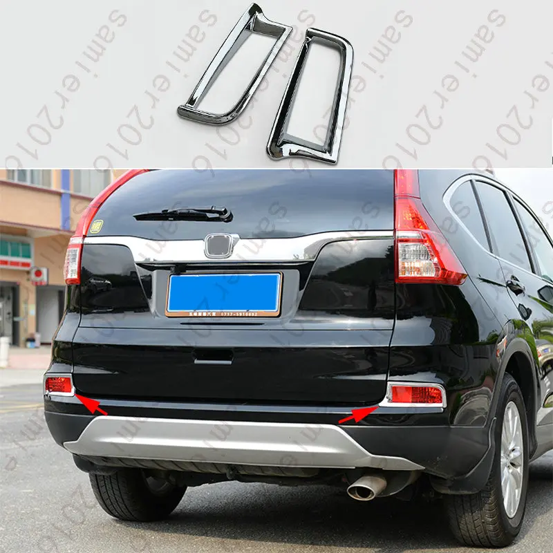 

2pcs CHROME Rear Tail FOG light lamp Frame cover trim for Honda CRV CR-V 15 -16