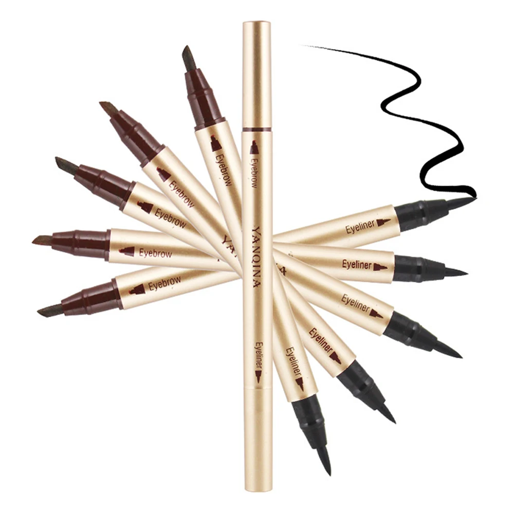 1 шт. Женская водостойкая Двусторонняя подводка для глаз и бровей жидкая ручка