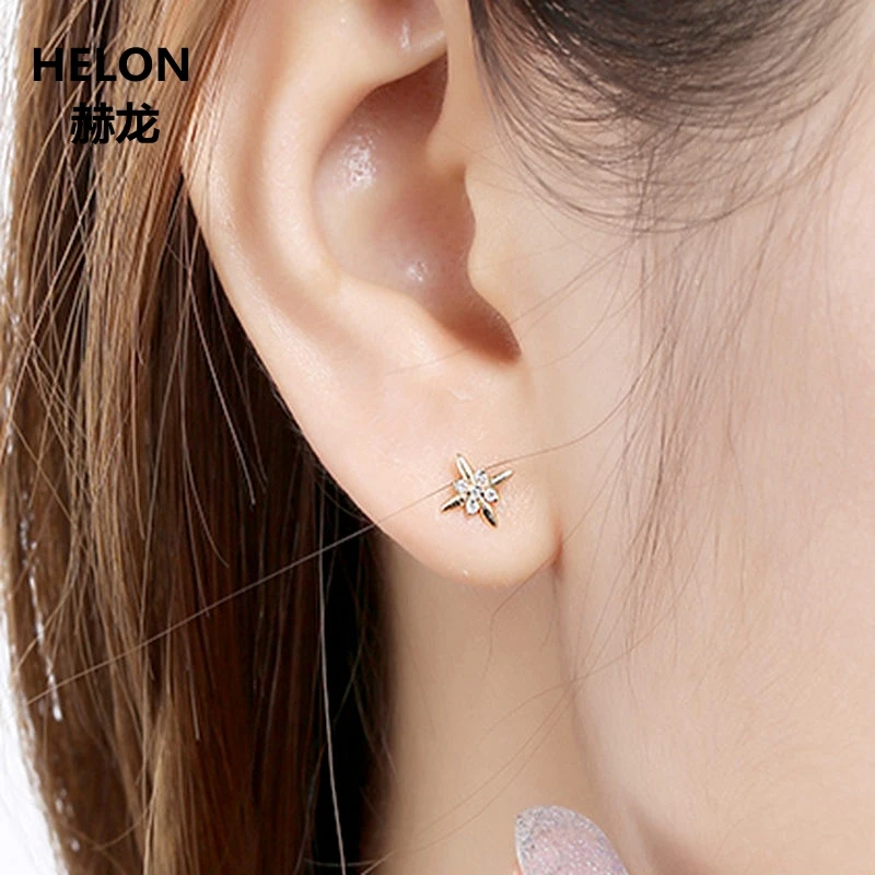 Однотонные серьги из желтого золота 14 к натуральной искусственной кожи