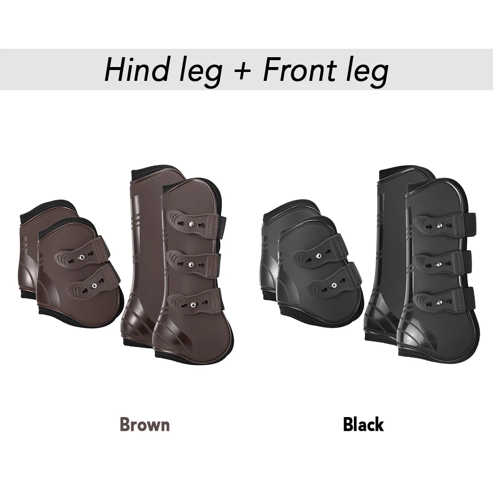 

4 PCS Front Hind Leg Boots Adjustable Horse Leg Boots Equine Front Hind Leg Guard Equestrian Tendon Protection Horse Hock Brace