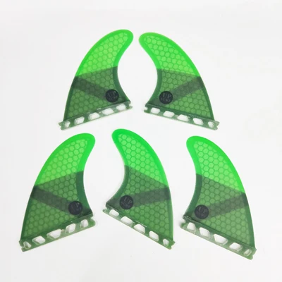 Дизайн Upsurf Future Fin K2.1 плавники для серфинга из стекловолокна сотовые три-четыре плавники Quilhas Подруливающее Устройство 5 плавников набор - Цвет: Зеленый