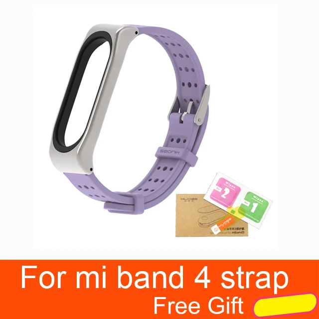 series4 Light purple Металлический ремешок mi jobs для Xiaomi mi Band 4 Безвинтовой браслет из нержавеющей стали Сменные аксессуары для mi Band 4 - Color: series4 Light purple