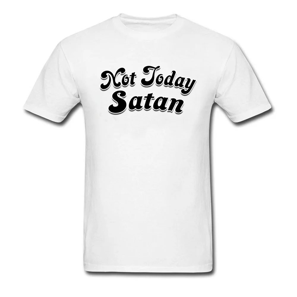 Not Today Satan футболка черная Мужская одежда школьные Модные топы футболки хлопковая