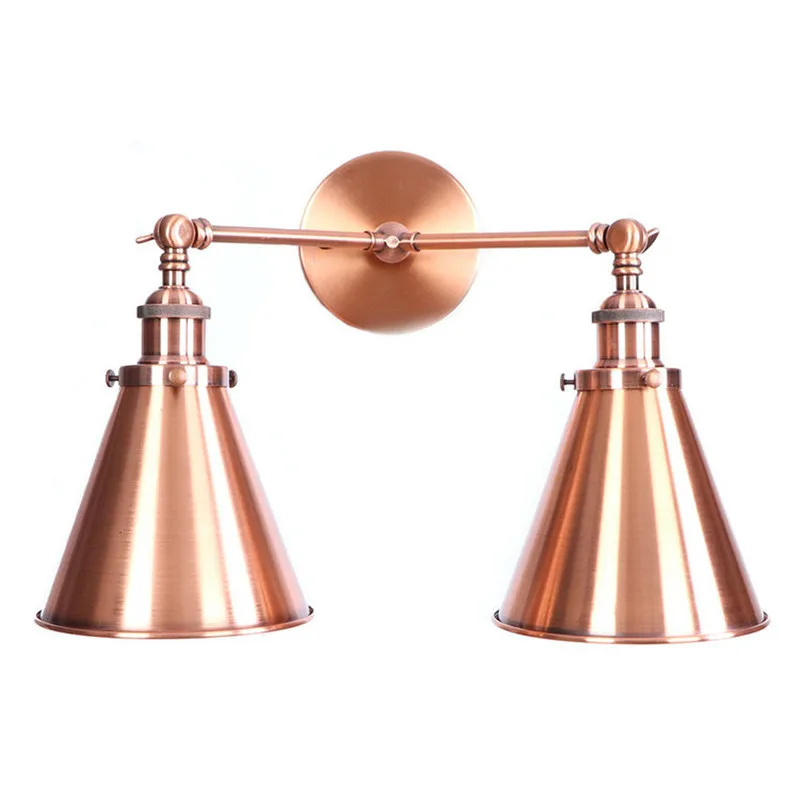 Antique Loft Style Iron Wall Sconce Edison Industrial Vintage LED Light Double Adjust Bedside Lamp Lampara Pared | Лампы и освещение