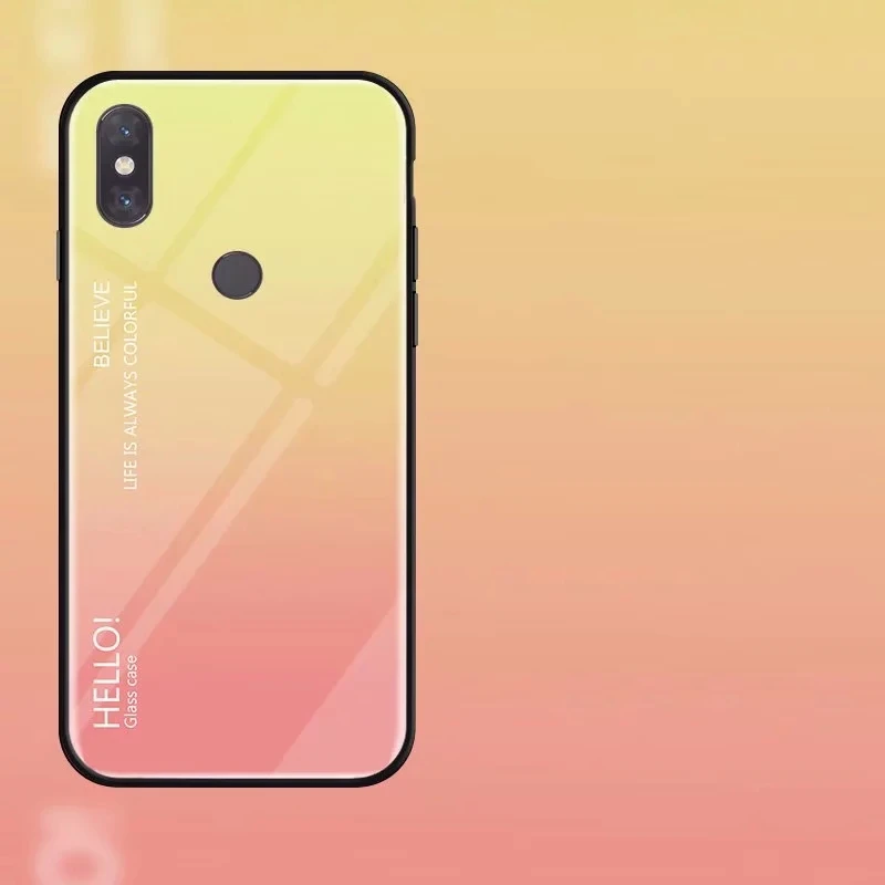 Модный градиентный чехол Aurora для Xiaomi 8 SE Lite Mix 2 2S 3 Max 2, цветная задняя крышка из закаленного стекла для Redmi S2 6A Note 7 6Pro