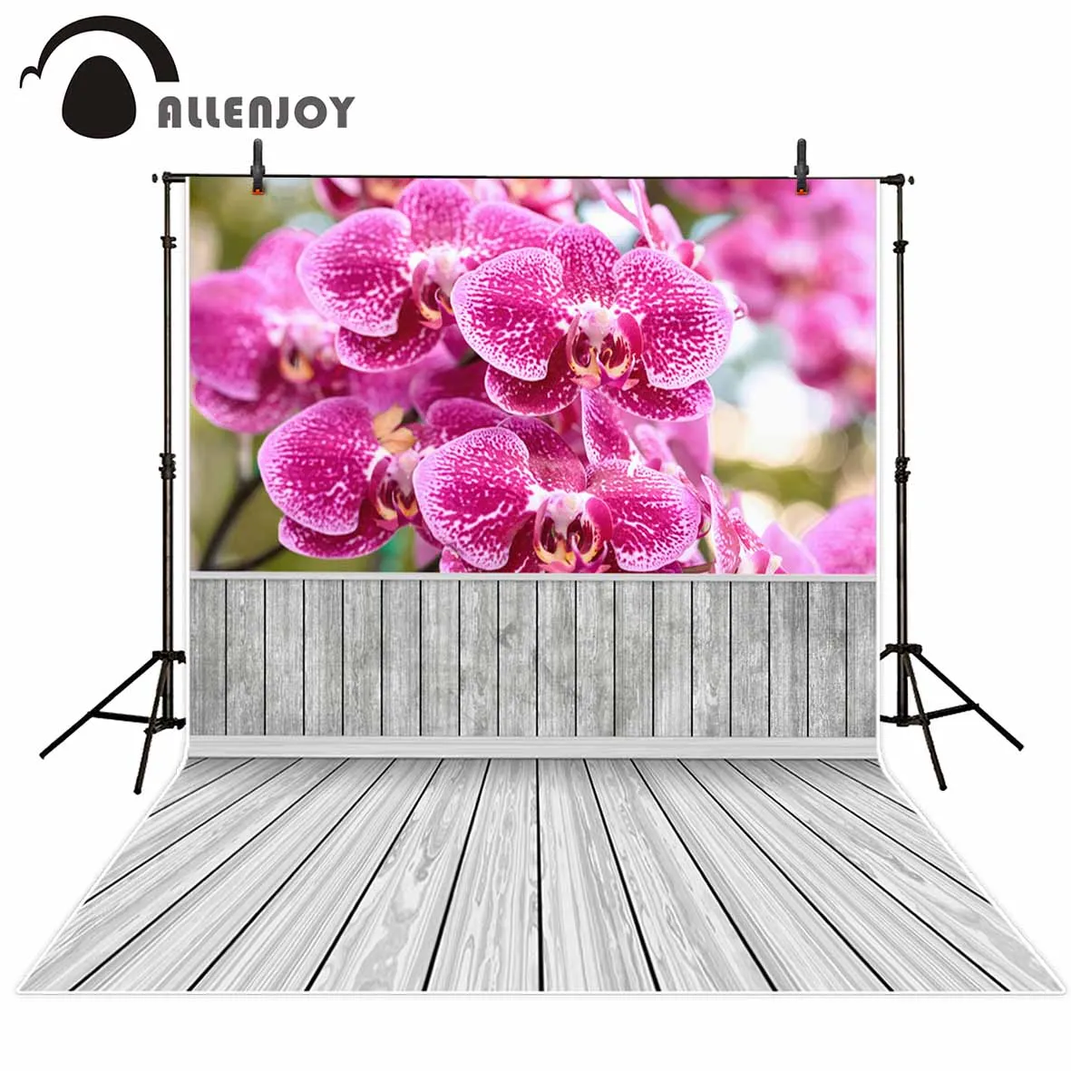 Allenjoy Фиолетовый Бабочка Орхидея деревянный пол детский фон для фотосъемки |