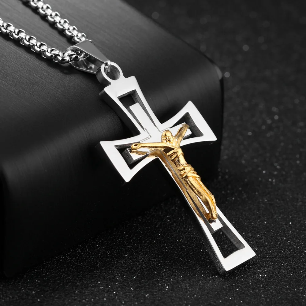 Классический стиль мужские ювелирные изделия серебряный золотой тон