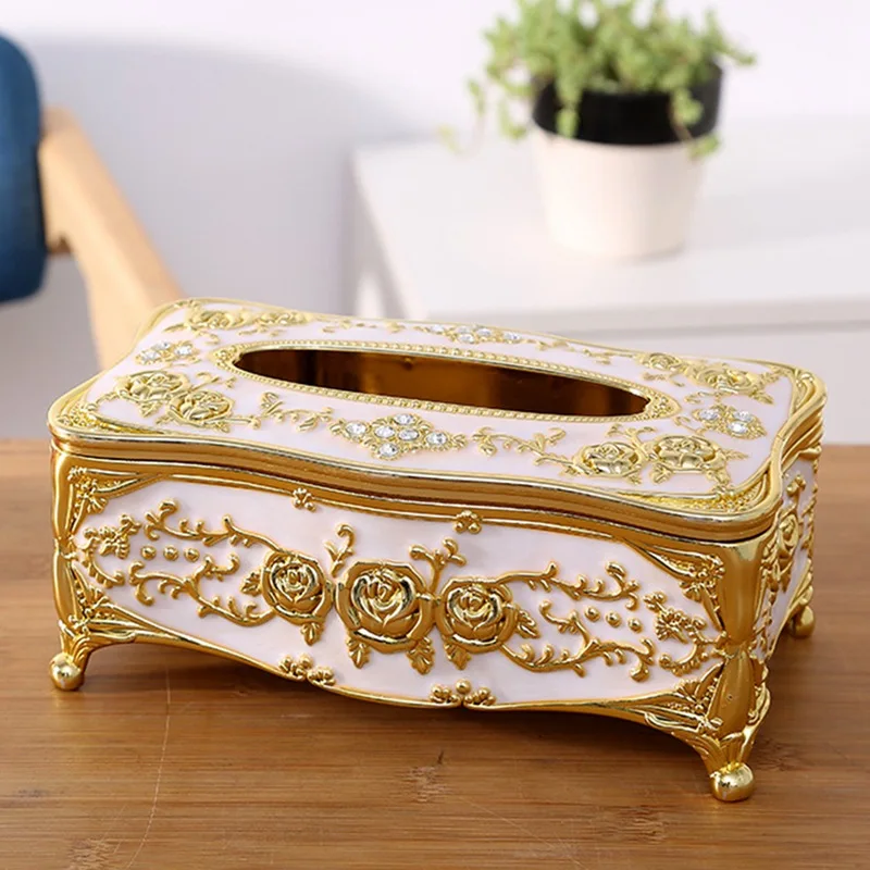 WT 1 шт Элегантный Золотая ткань крышку коробки Chic коробка для салфеток Держатель Декор для дома отеля Организатор - Цвет: WT