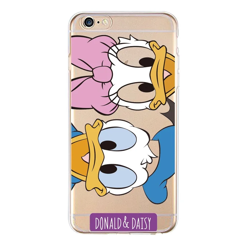 Мягкий прозрачный ТПУ чехол для iPhone 4/4S 5 5S 6 6plus 7 8plus x Siicone Минни милый Бесплатная