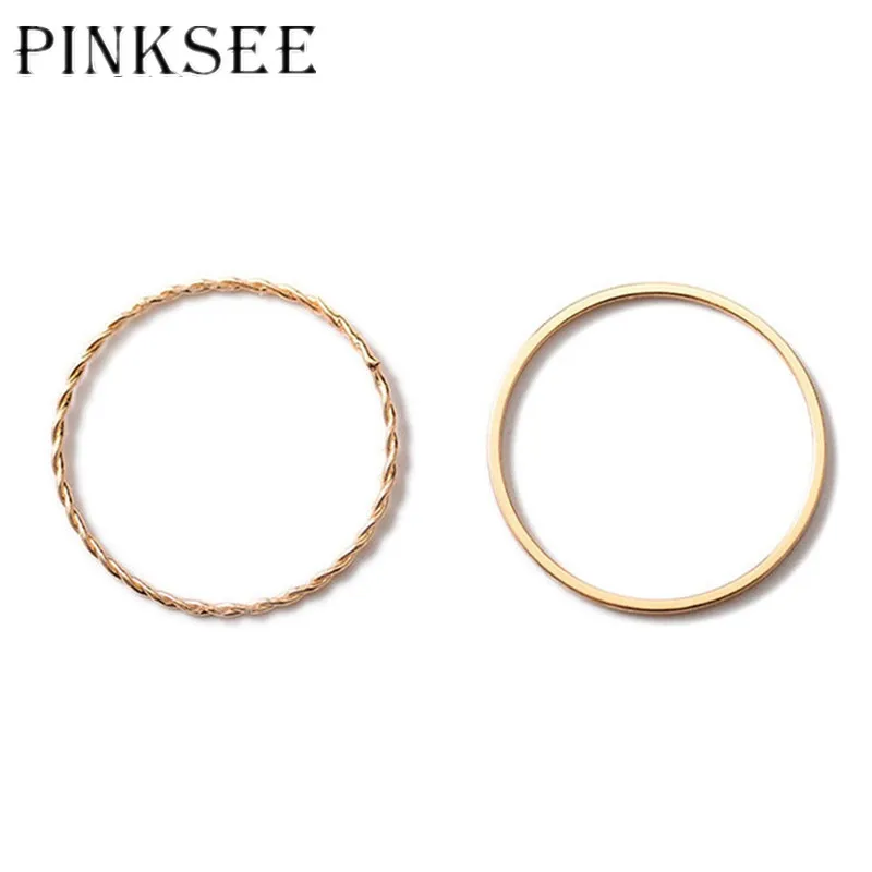 PINKSEE 2 шт./компл. Модное Элегантное очаровательное Золотое мини-кольцо на палец