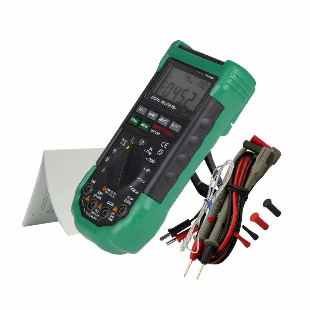 5 шт Mastech MS8229 в 1 Авто Диапазон Цифровой мультиметр с многофункциональным Lux