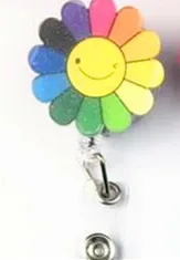 flowers Мультяшные животные любовь выдвижной значок катушка студенческие ID Имя автобус держатель для карт значки держатели домашний Багаж Тег дети OfficeSupplies - Цвет: flowers