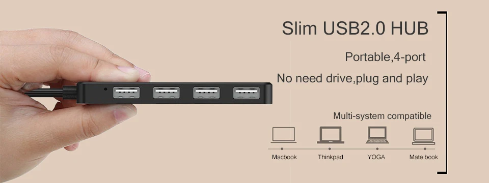 Мини usb-хаб 3 порта USB 2,0 сплиттер прямой вставки поворот портативный тонкий хаб для iMac настольных ноутбуков Аксессуары OTG адаптер