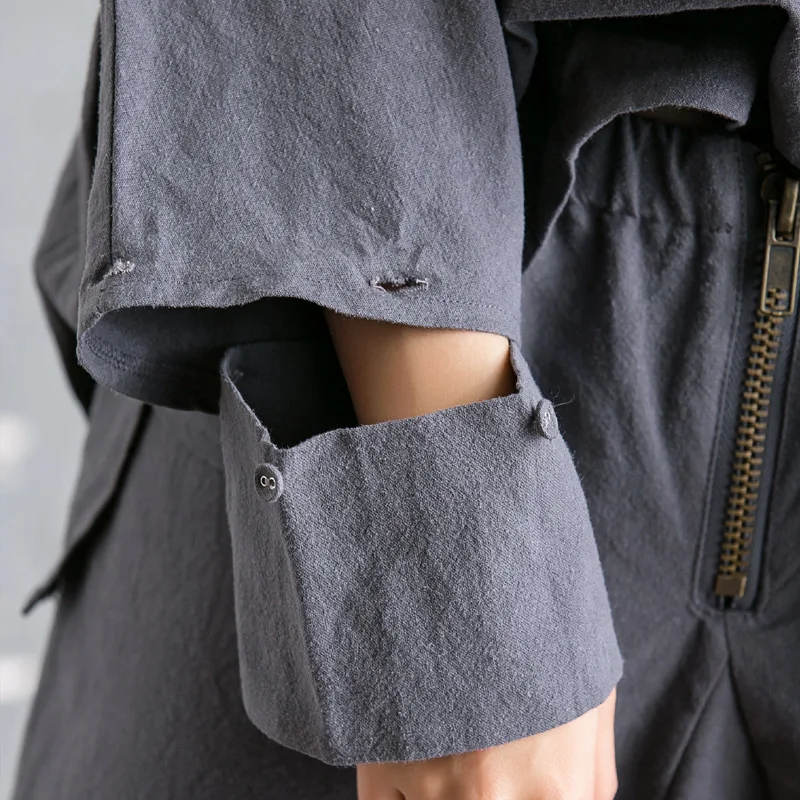 Асимметричный новый осенний Женский комплект из 2 предметов винтажный льняной