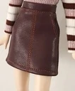 brown red skirt Новая Элегантная одежда Blyth Doll кожаная юбка блуза с высоким воротником в полоску для кукол blyth azone s ob24 - Цвет: brown red skirt