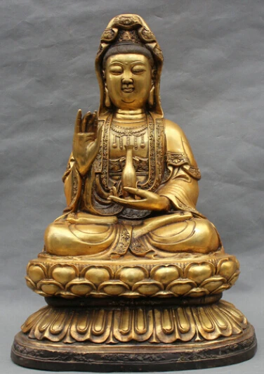 Медь Латунь КИТАЙСКИХ ремесел декора чения Азии 22 &quotКитайский Буддизм Бронзовый