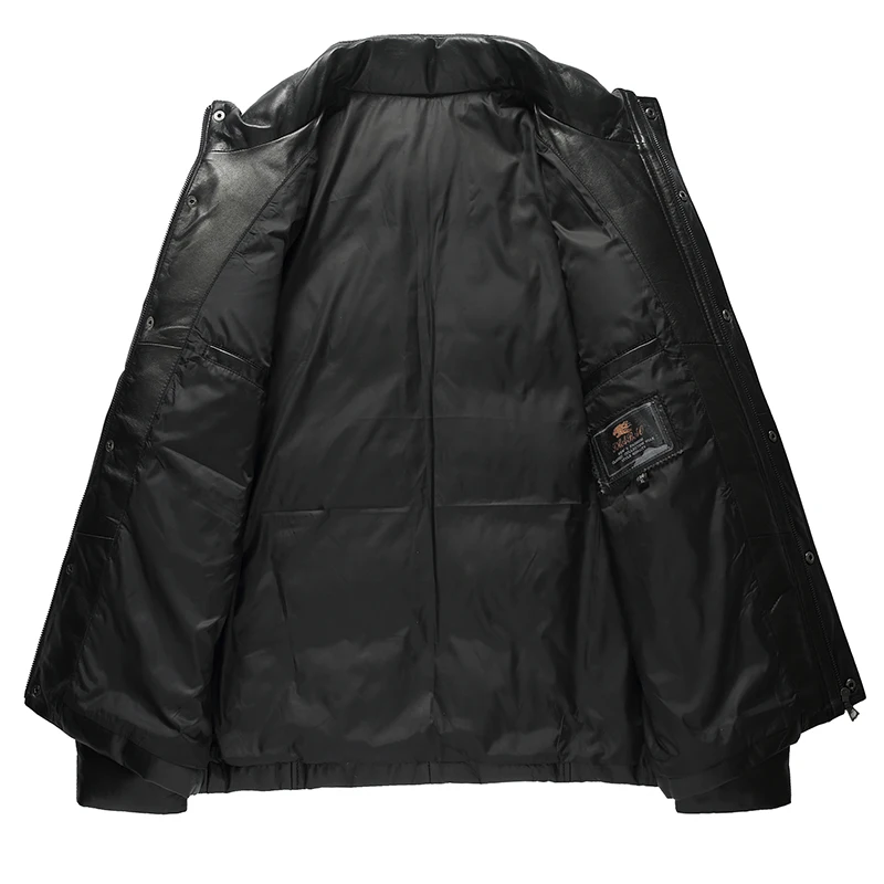 2018 высококачественное черное пальто из натуральной овечьей кожи зимняя белая