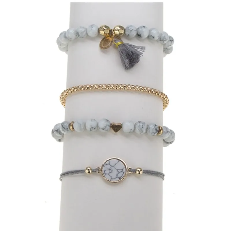 4 шт./компл. богемные ручной работы Плетение Сердце Длинный браслет наборы для