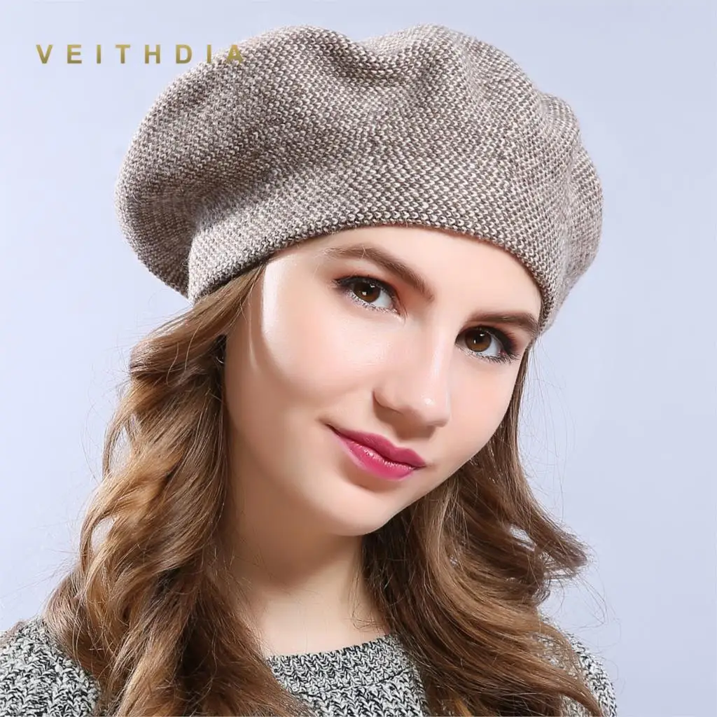 VEITHDIA новинка зимние шапки береты 2019 шерсть кашемир женские теплые брендовые