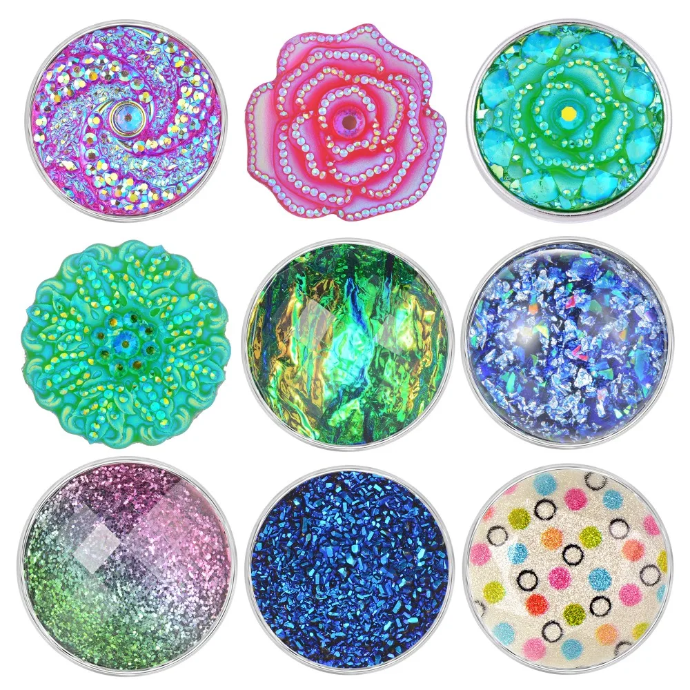 10pcs Newest Styles Zircon Snaps Mix Pack 18mm GingerSnaps Snap button Charms Jewelry VN-1977 | Украшения и аксессуары