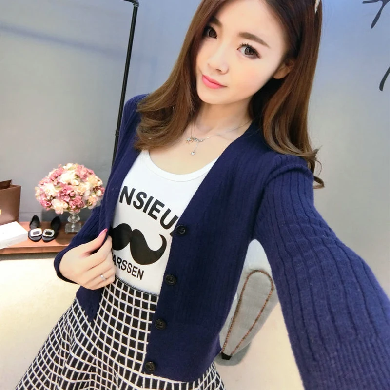 YUNSHUCLOSET 2017 Новый Модный женский вязаный высококачественный кашемировый кардиган