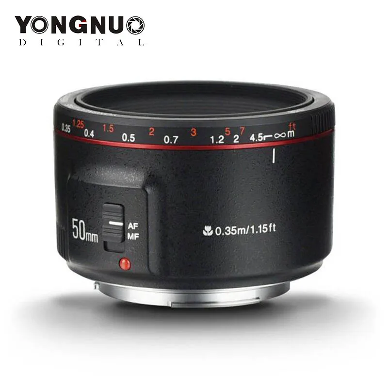 Объектив YONGNUO YN50mm F1.8 II EF 50mm AF MF для камеры Canon 700D 750D 800D 80D 6D 7D 5D Mark III IV 5DS 1300D 1500D