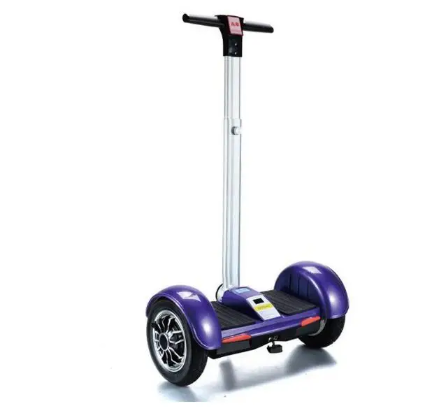 purple Tax free 10 дюймов умный пульт walkcar самобалансирующийся Электрический Ховерборд моторизованный взрослый большой шина skywalker ручка Ховер доска - Цвет: purple
