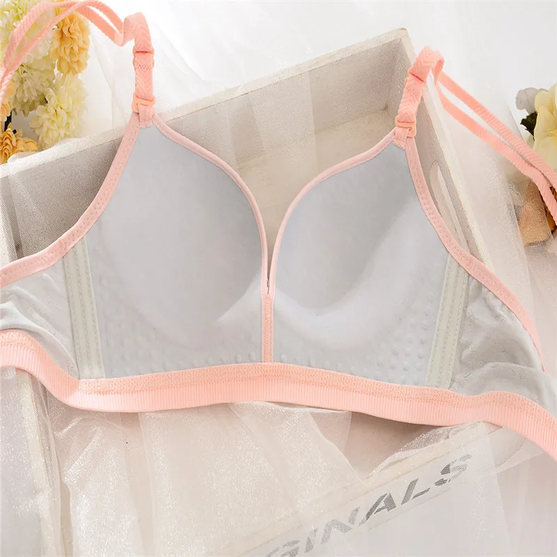 Однотонный комплект с бюстгальтером для девочек подростков хлопковый