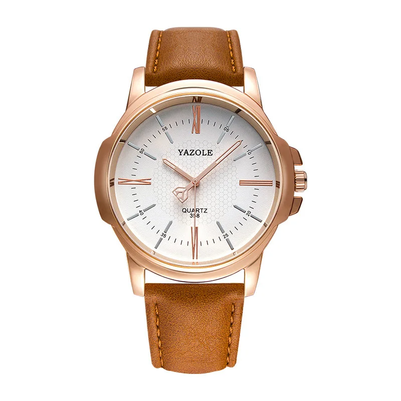 light brown white YAZOLE бизнес часы для мужчин Топ известный бренд кварцевые наручные часы новые наручные часы для мужчин Hodinky для мужчин relogs - Цвет: light brown white