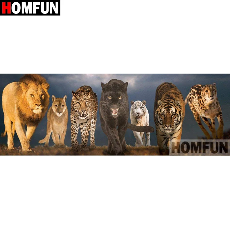 HOMFUN полный квадратный/круглый дрель 5D DIY алмазная живопись &quotживотное Лев