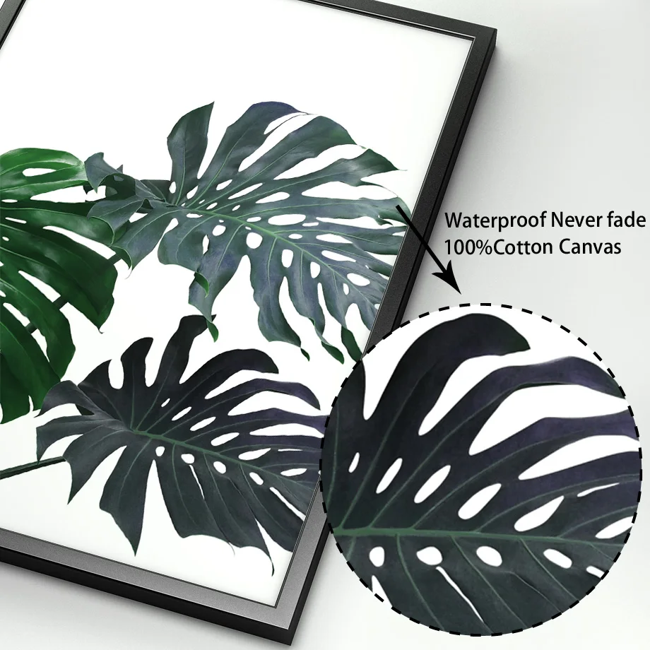 Monstera листья зеленое растение для ландшафта настенная живопись холст