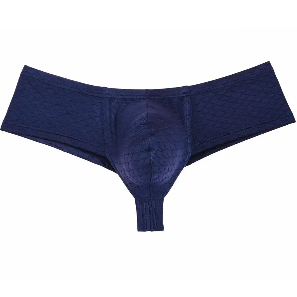 Dark Blue Стиль, гладкие, удобные, с рисунком рыбьей чешуи, мужские бикини, сексуальные боксеры, шорты, нижнее белье, мужские трусы, бренд, боксеры для мужчин, нейлон - Цвет: Dark Blue