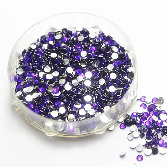 Стразы с плоским основанием тёмно-фиолетовые 14 граней 5000 дюйма 3 мм SS12 | Дом и сад