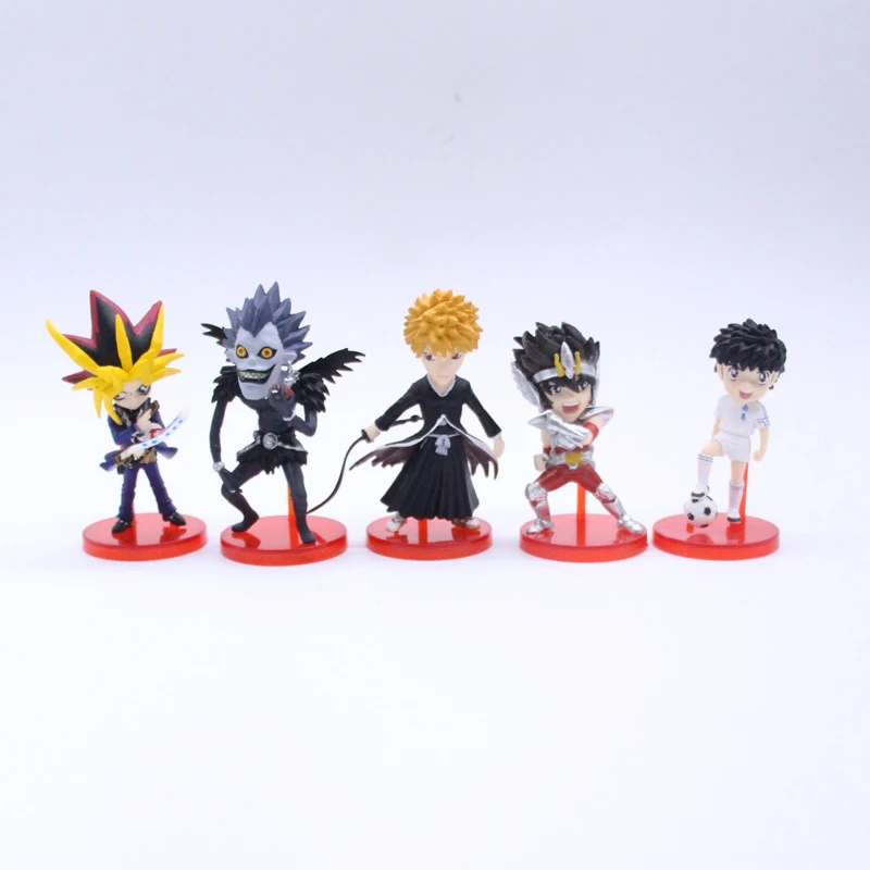 

5pcs/set Anime Duel Monsters Death Note BLEACH Captain Tsubasa Saint Seiya PVC Action Figure Collectible Model Toy