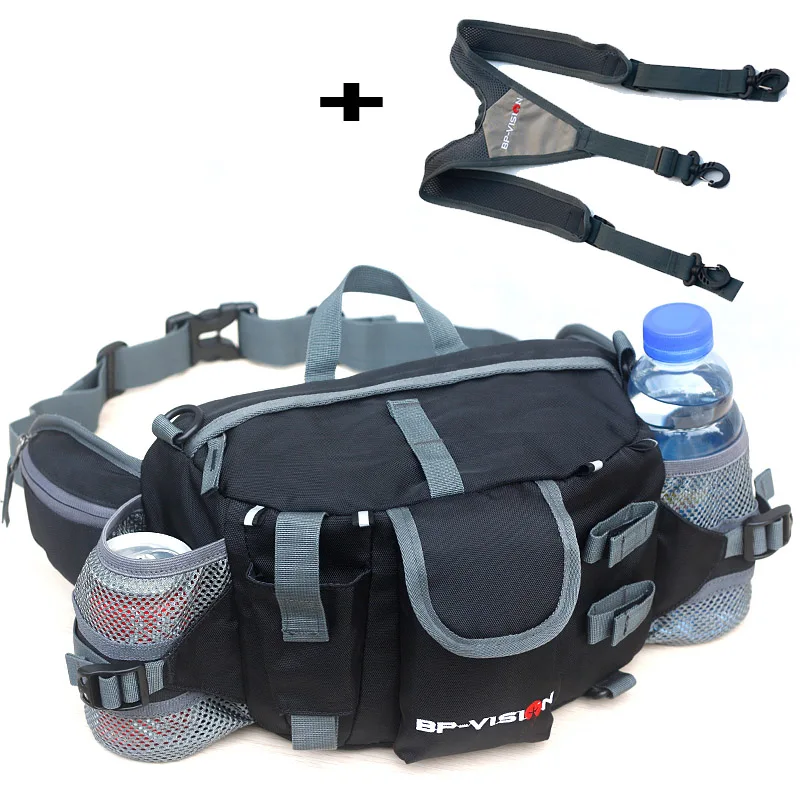 Shoulder Black Открытый Туризм Велоспорт Поясная Сумка удобная сумка с бутылкой многофункциональные спортивные Наплечные сумки камуфляж путешествия водонепроницаемый - Цвет: Shoulder Black