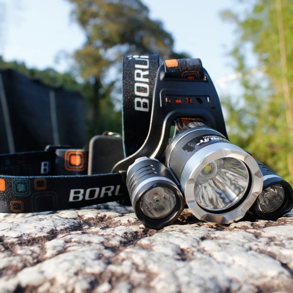 Boruit 5000 светодиодный налобный фонарь CREE XML-L2 R2 Головной фонарь фонарик Головной фонарь 18650 Аккумулятор для кемпинга рыбалки охоты