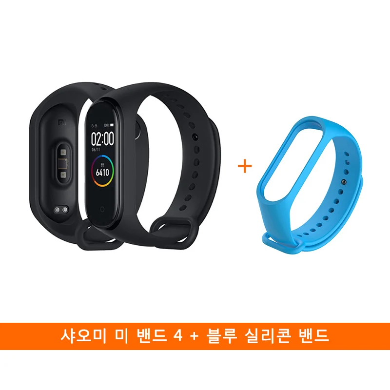 Blue Silicone Глобальная версия Xiaomi mi Band 4 Smart mi band цветной экран Браслет Пульс фитнес музыка Bluetooth 5,0 50 м водонепроницаемый - Цвет: Blue Silicone