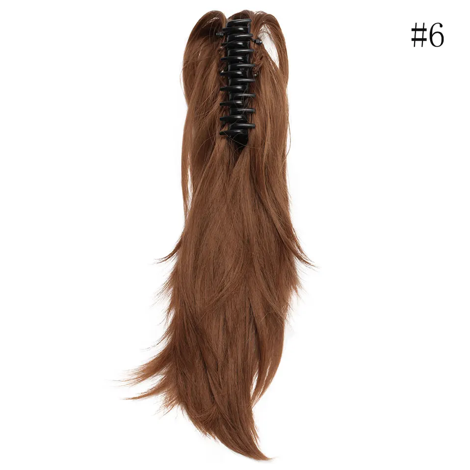 light brown SNOILITE, 12 дюймов, накладные волосы, коготь на конском хвосте, синтетические волосы на заколках для наращивания, шиньон, конский хвост, сгибаемый хвост, волосы для женщин - Цвет: light brown