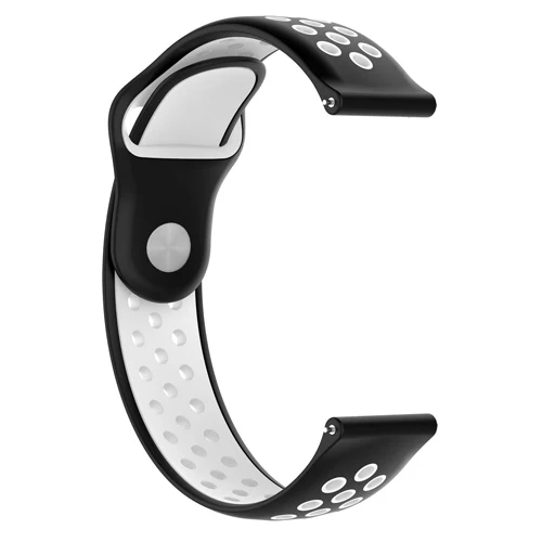 black white 20 мм/22 мм ремешок для samsung galaxy gear S3 frontier galaxy watch 46 мм 42 мм active 2 huawei watch gt 2 ремешок силиконовый браслет - Цвет ремешка: black white