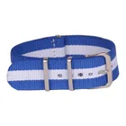 Ремешок Cambo в полоску для наручных часов, спортивный нейлоновый армейский браслет в стиле НАТО, аксессуары для часов, 22 мм, белые, синие