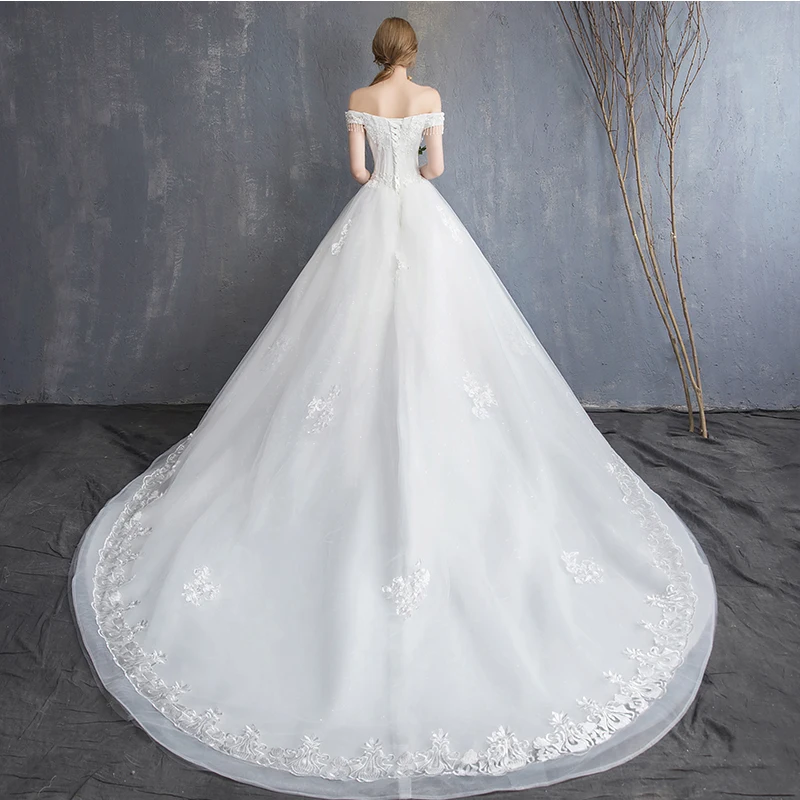 ILoveWedding Новая мода с открытыми плечами кружевное платье длинными рукавами и