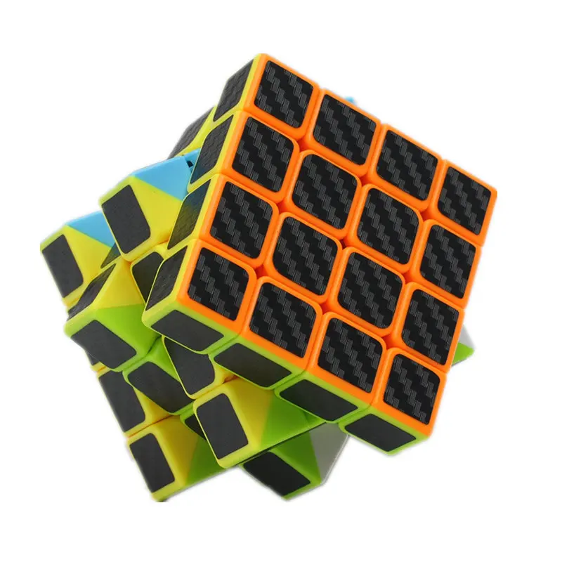 Zcube 4x4x4 кубик рубика куб головоломка 66 мм большие размеры углеродного волокна