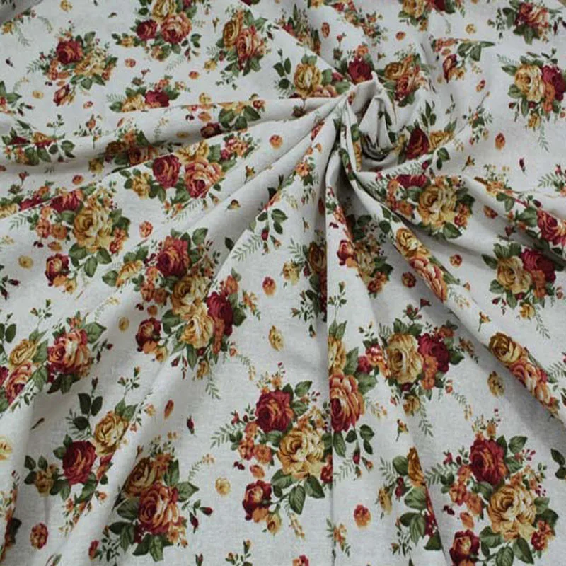 Набор хлопковых пододеяльников 5 разных цветов с цветочным принтом 24*22 см|fabric