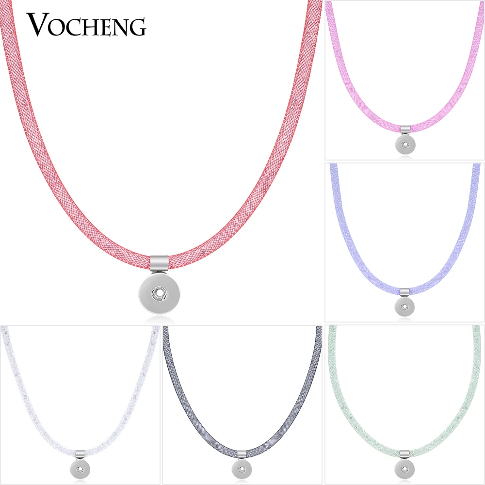 

10pcs/lot Vocheng 18mm Interchangeable Crystal Jewelry 6 Colors Magnet Clasp Ginger Snap Button Necklace NN-444*10 Free Shipping