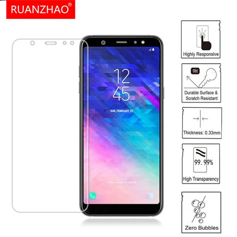 9H закаленное стекло для Samsung Galaxy A6 A8 plus A7 A9 J8 J6 2018 J4 Защитная пленка экрана телефона