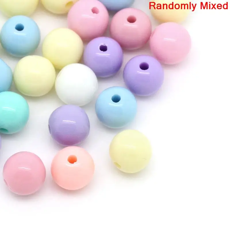 DoreenBeads акриловые бусины Круглые пастельные в случайном цвете 6 мм диаметр