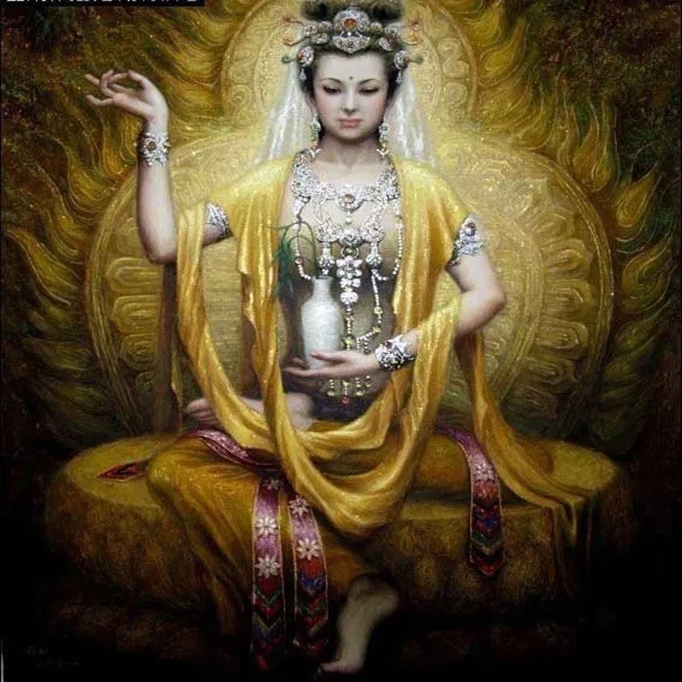 Dunhuang Kuan Yin фигурка для гостиной буддийский Набор вышивки крестиком люди Печатные